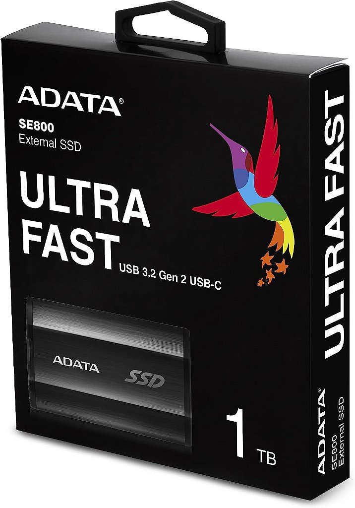 Detalhes de SSD Externo Adata 1TB PS5 e XBOX X Portatil USB 3.2 Tipo C Black - ASE800