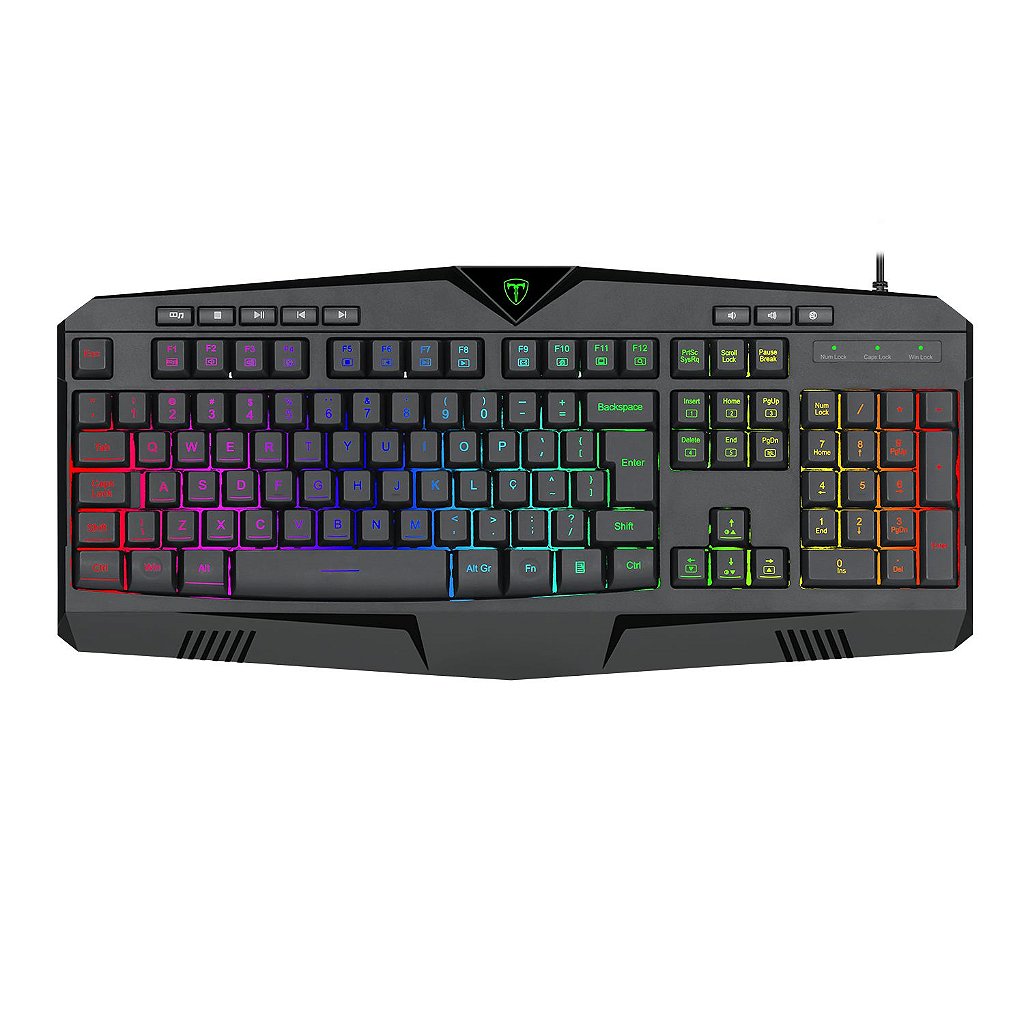 Teclado Gamer Membrana T-dagger Submarine Preto RGB - TGK205