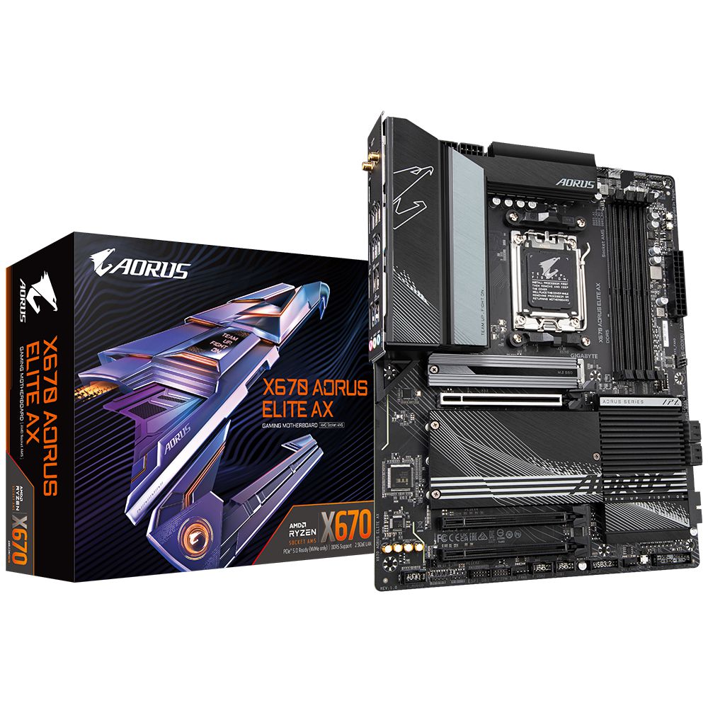 Placa mãe X670 Aorus Elite AX DDR5 M.2 AMD AM5 P/ Ryzen 7000
