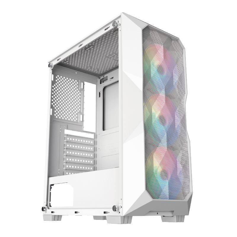 Detalhes de Gabinete Gamer Hayom GB1730 Branco Lateral Vidro 3 Fans RGB