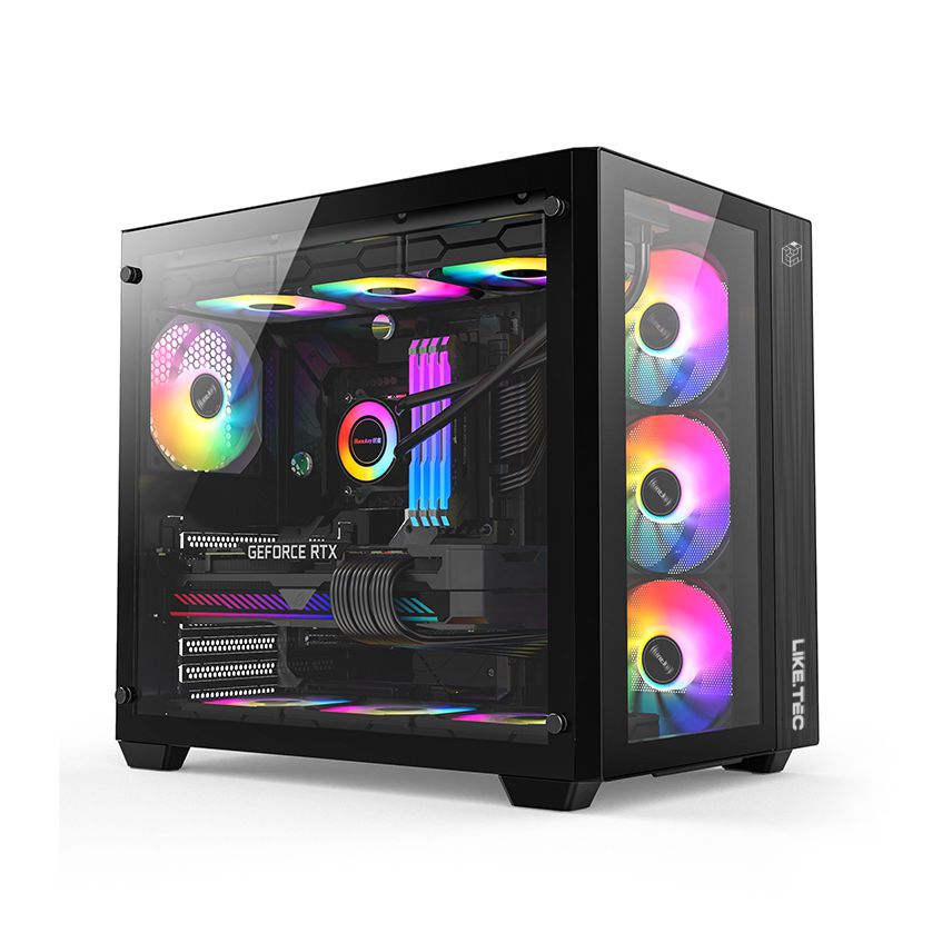 Detalhes de Gabinete Gamer Liketec Zeus V2 Aquário Argb C/ 6 Fans Cubo