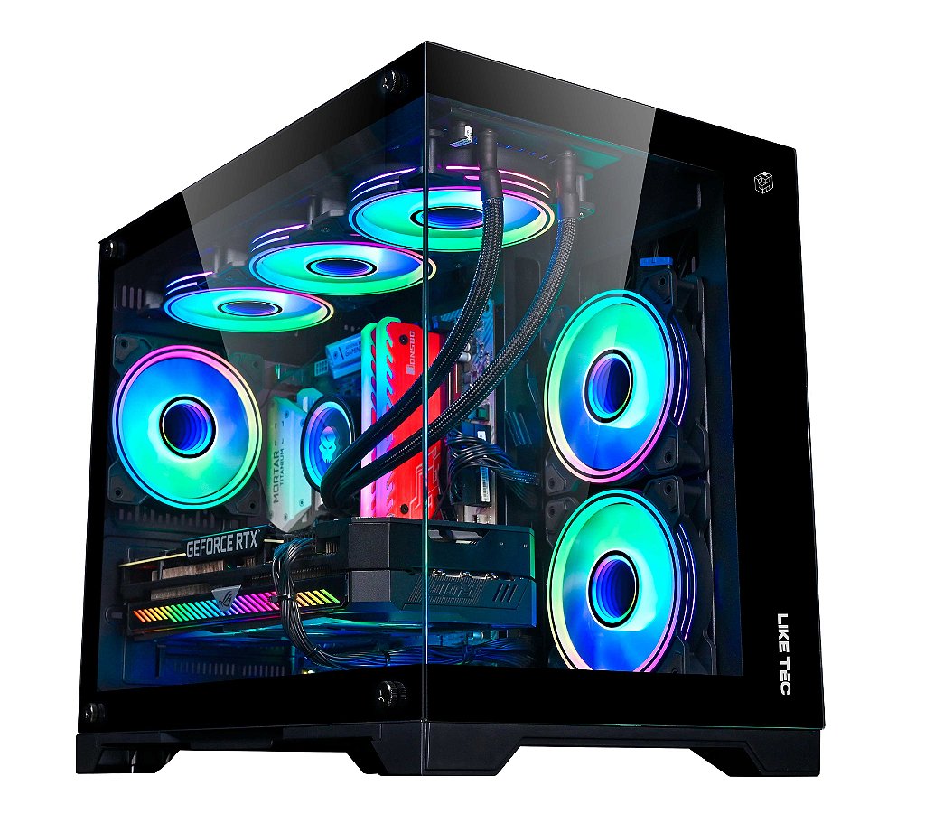 Gabinete Gamer LikeTec Mad Rock ARGB C/ 4 Fans Cubo Aquário