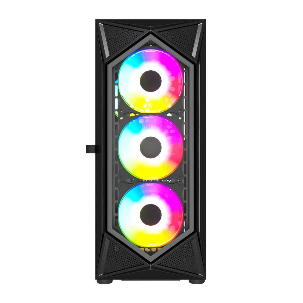 Detalhes de Gabinete Gamer Bluecase BG-049 Obsidian 1 Fan RGB USB 3.0