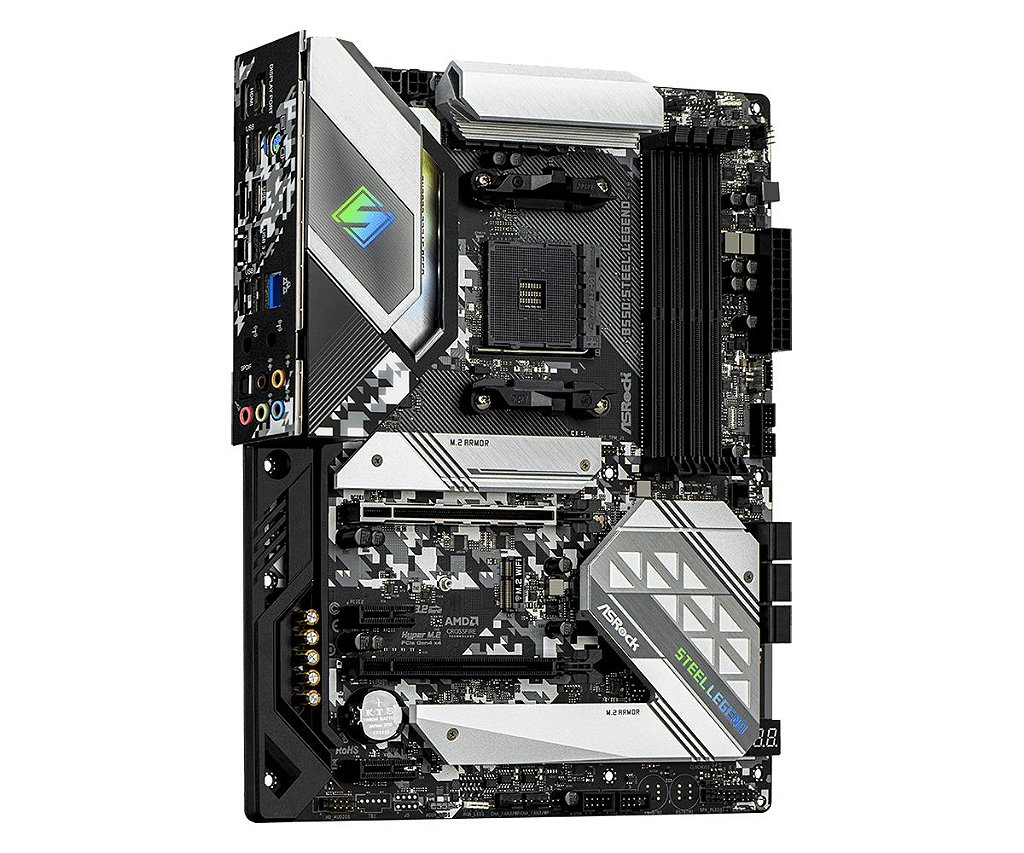 Detalhes de Placa Mãe Gamer ASRock B550 Steel Legend ATX AMD AM4 DDR4