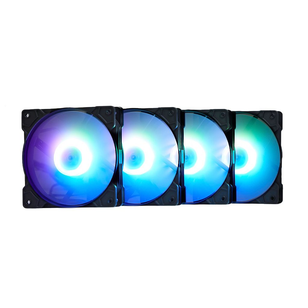 Detalhes de Kit 4x Fan com RGB 120mm Flash C/ Controladora 55CFM Liketec