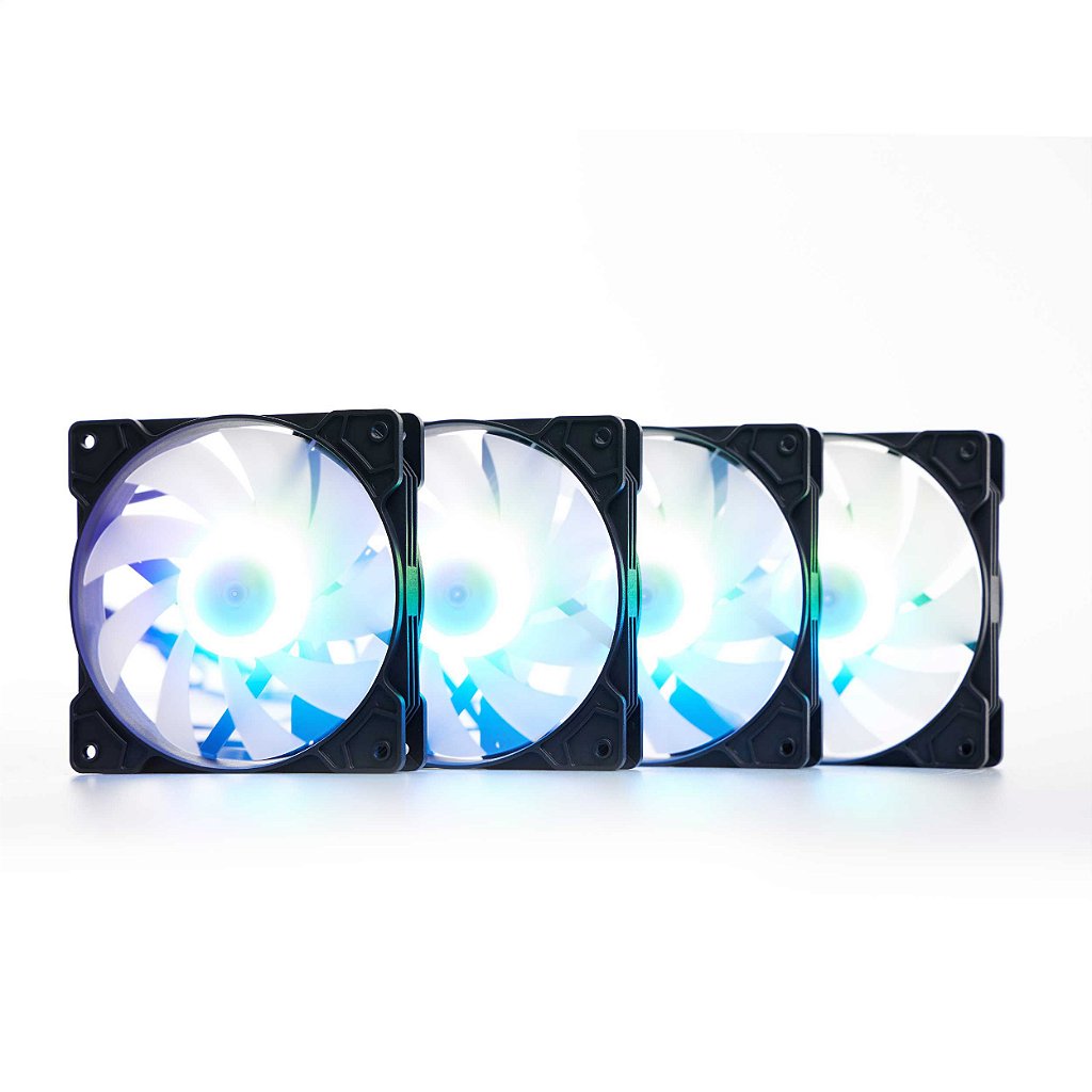 Kit 4x Fan com RGB 120mm Flash C/ Controladora 55CFM Liketec