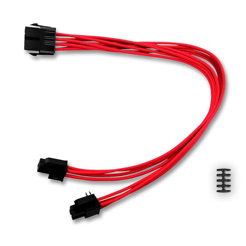 Detalhes de Cabo Extensor Sleeved Cpu 8 Pinos Red 30cm DP-EC300-CPU8P-RD