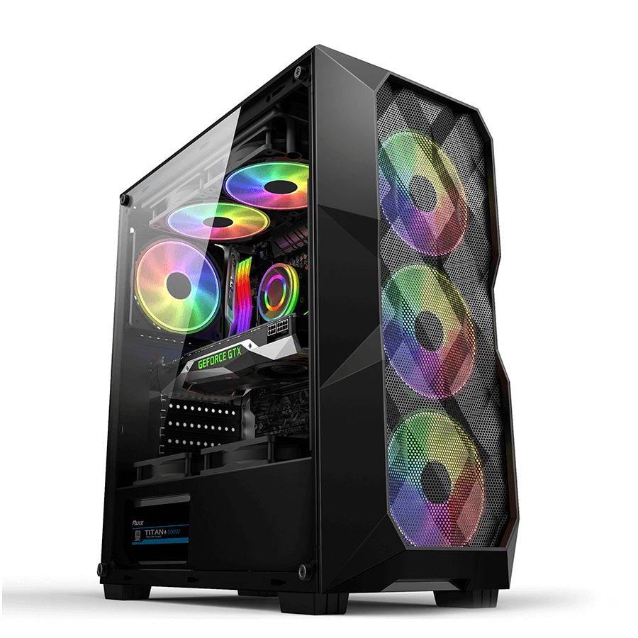 Gabinete Gamer Hayom GB 1710 Lateral Vidro C/ Cooler Fan RGB