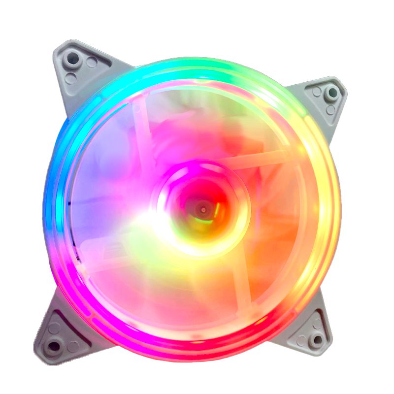 Detalhes de Cooler Fan Gamer FC1330 Branco RGB Bordas Led Hayom 120Mm