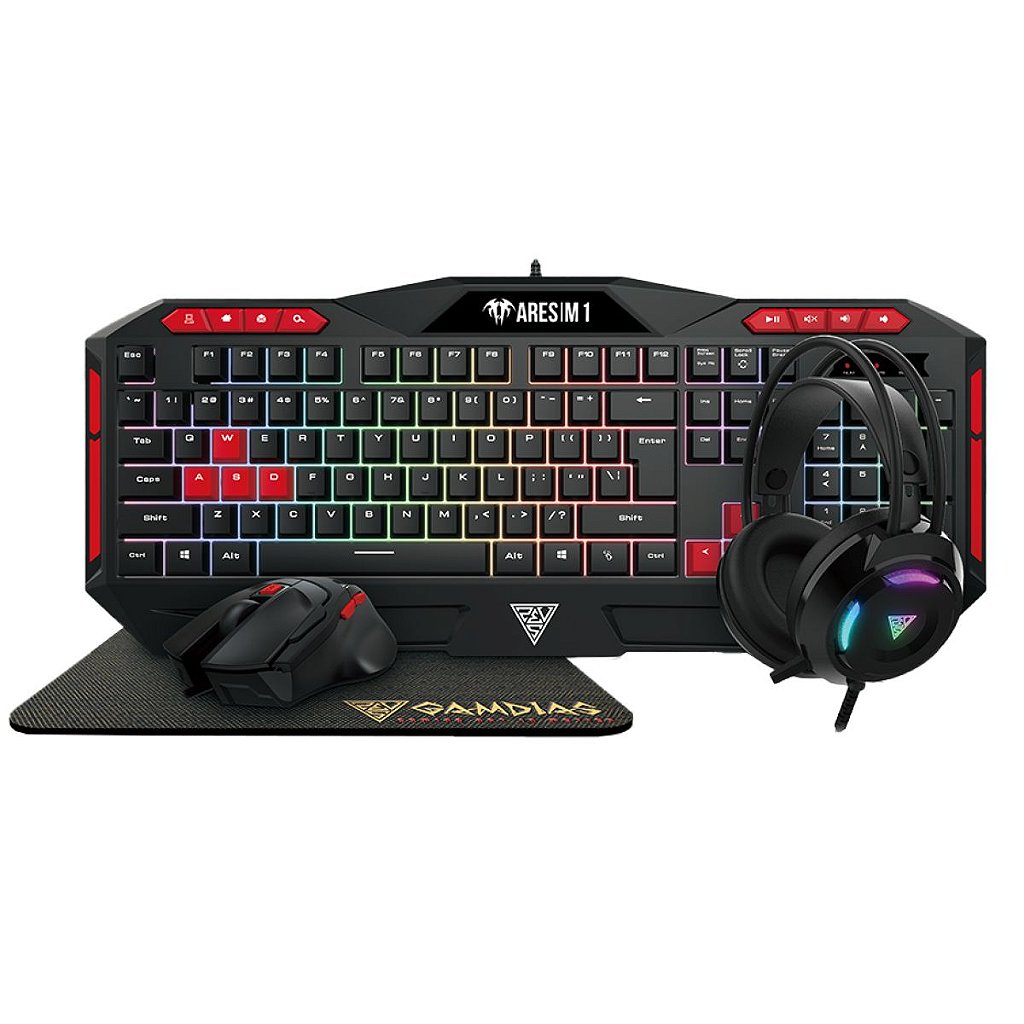 Kit Gamer Gamdias Poseidon M2 Teclado/Mouse/Headset/Mousepad