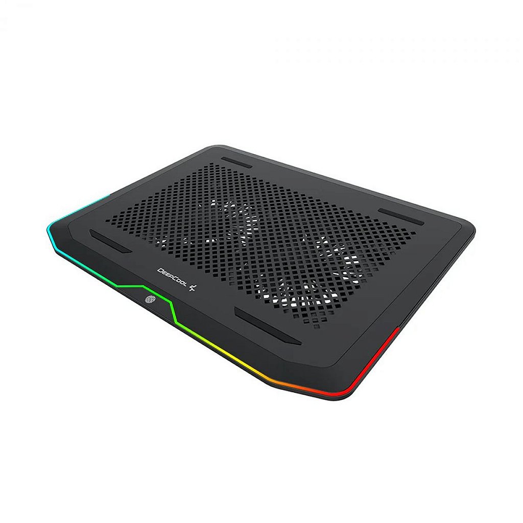 Suporte de Notebook DeepCool N80 RGB Ajustável Black 2 Fans