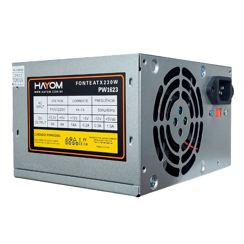 Fonte de Alimentação para Computador ATX Hayom 230W PW1623