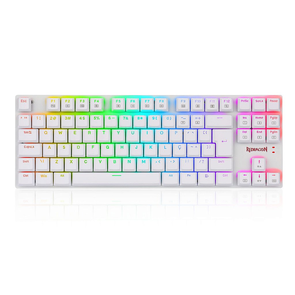 Detalhes de  Teclado Mecânico Redragon APS RGB Lunar White Switch Blue 