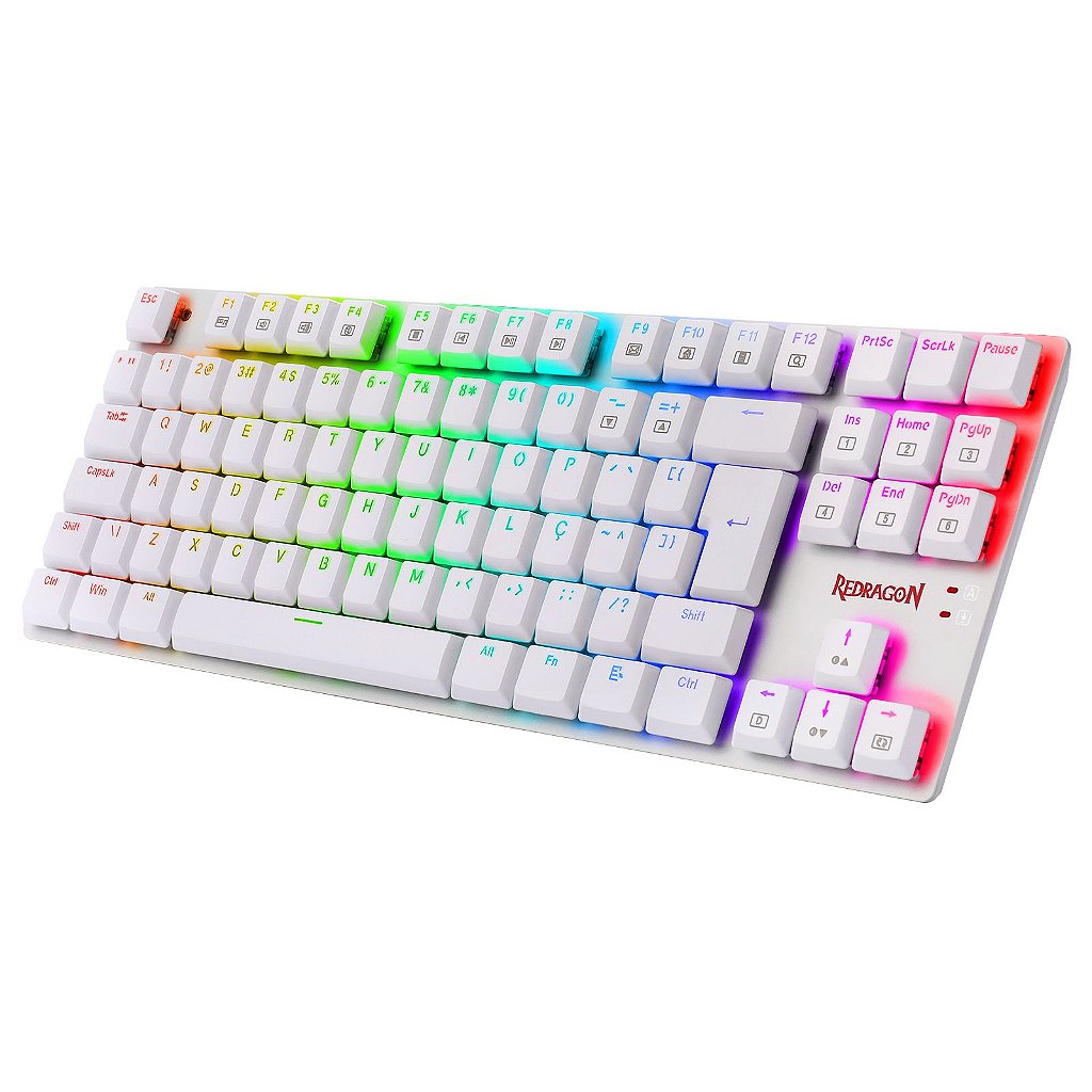  Teclado Mecânico Redragon APS RGB Lunar White Switch Blue 