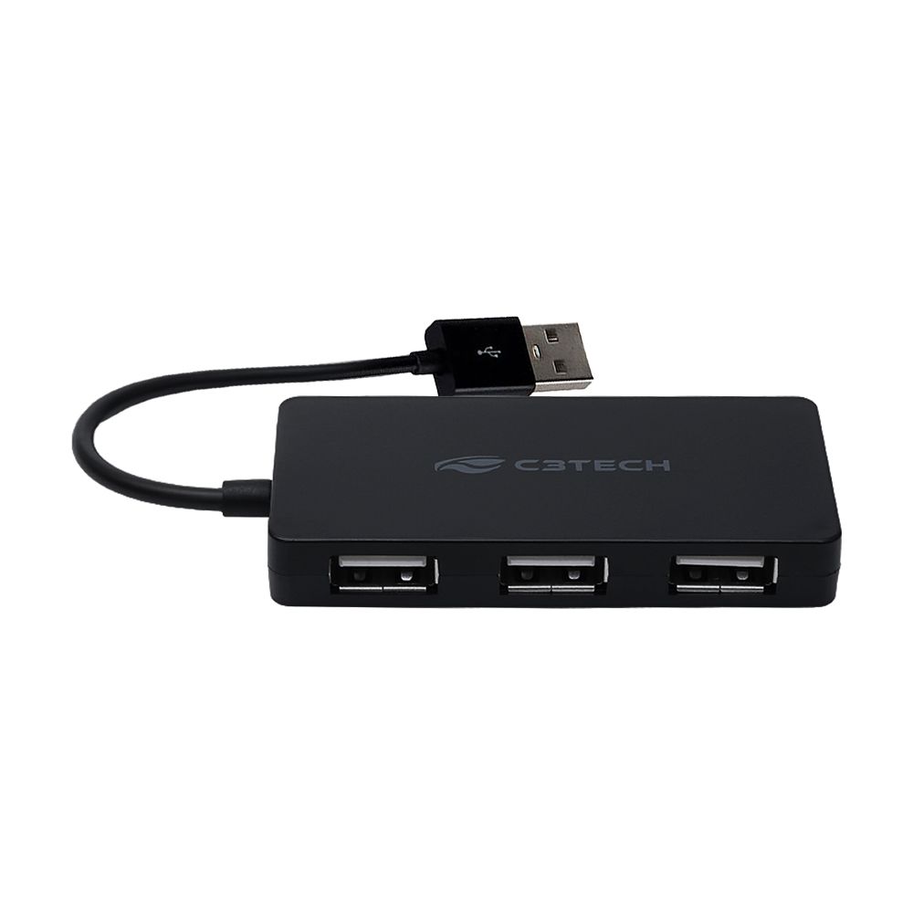 Detalhes de Hub Expansor USB 2.0 4 Portas C3Tech HU-220BK 480Mbps
