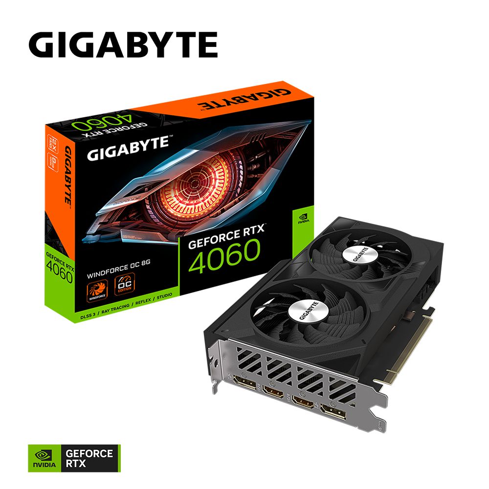 Detalhes de Placa Vídeo RTX 4060 Gigabyte Windforce OC NVIDIA 8 GB GDDR6
