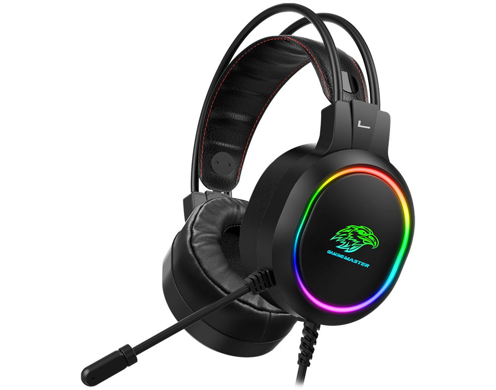 Headset Gamer 7.1 Virtual Surround Kmex Preto USB RGB AR43