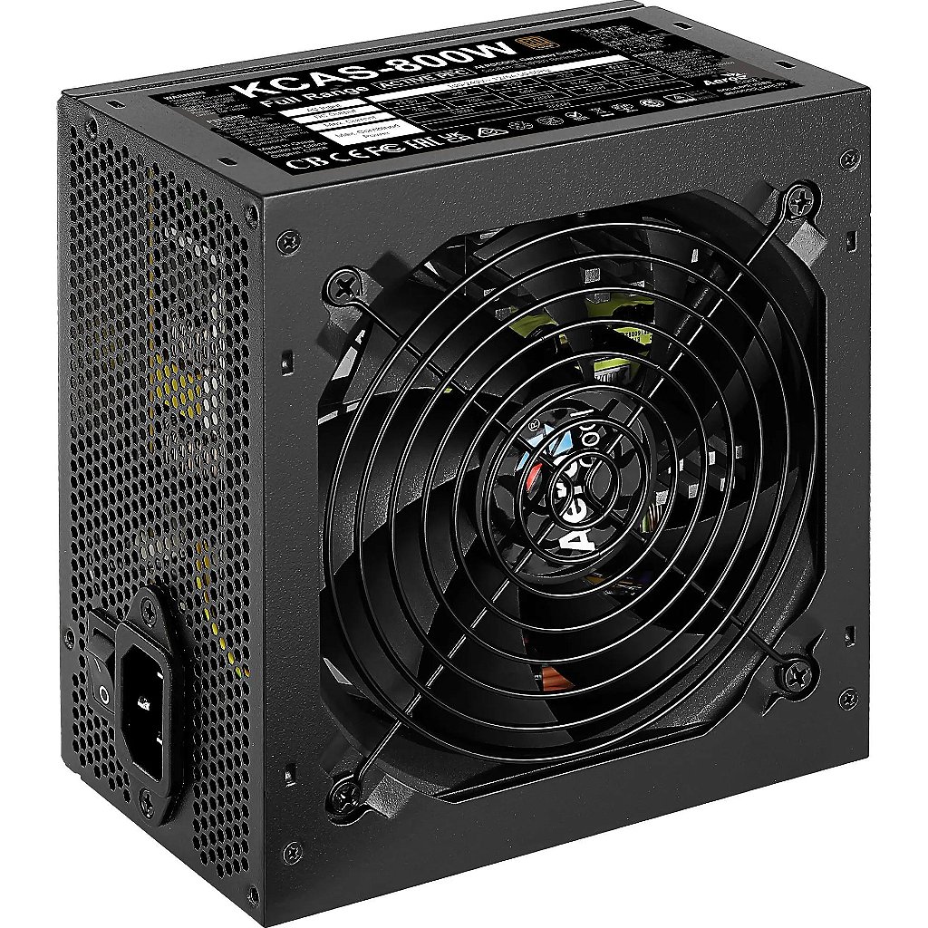 Detalhes de Fonte Aerocool KCAS 800W 80 Plus Bronze PFC Ativo Full Range