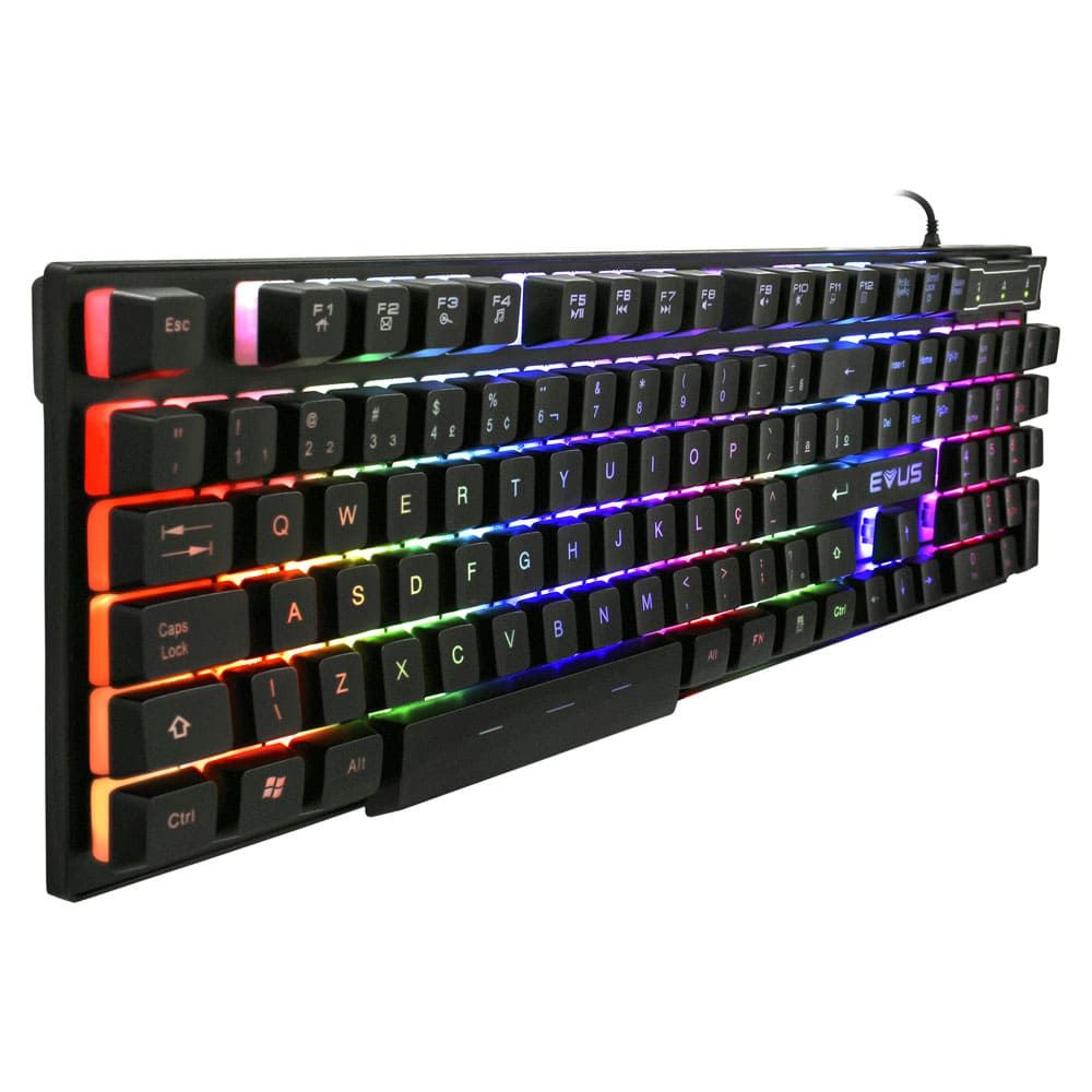 Detalhes de Teclado Gamer Evus Jellybeans Led RGB TC-11B ABNT2 Membrana 