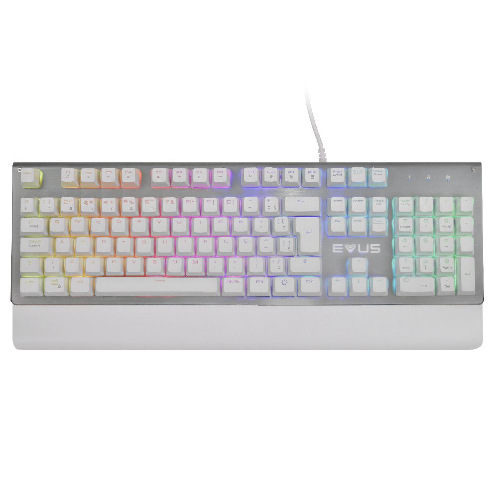 Teclado Mecânico Gamer Evus Snowstorm Switch Brown Branco Le