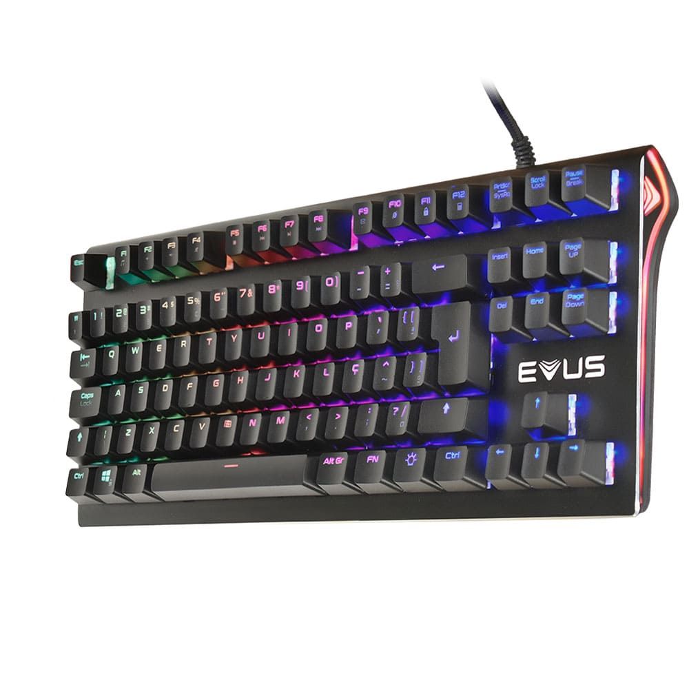 Detalhes de Teclado Mecânico Gamer Evus Earthquake Switch Red Led Rgb