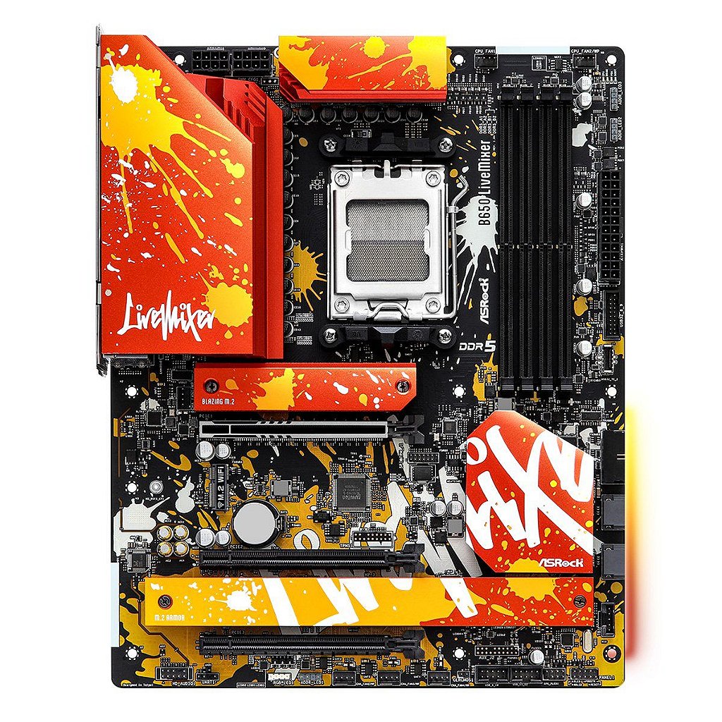 Placa mãe B650 ASRock Livemixer Graffiti DDR5 AM5 Ryzen 7000