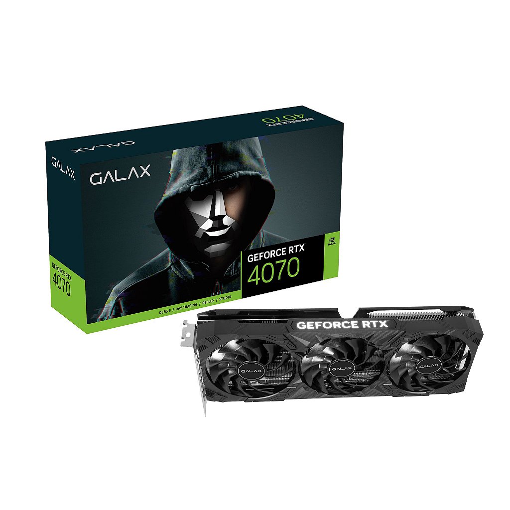Placa Vídeo Galax Rtx 4070 1-Click Triple OC 3x 12Gb Gddr6X