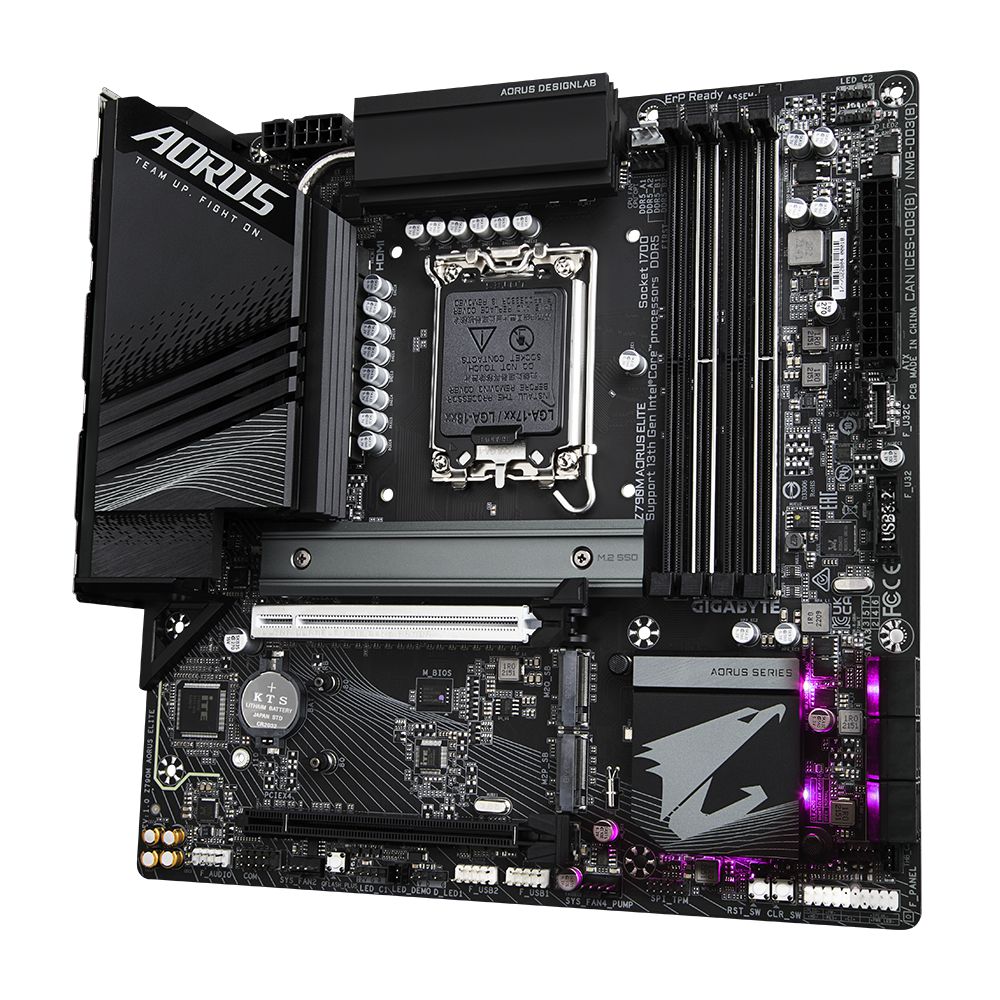 Detalhes de Placa Mãe Gigabyte Z790M Aorus Elite Intel LGA 1700 ATX DDR5