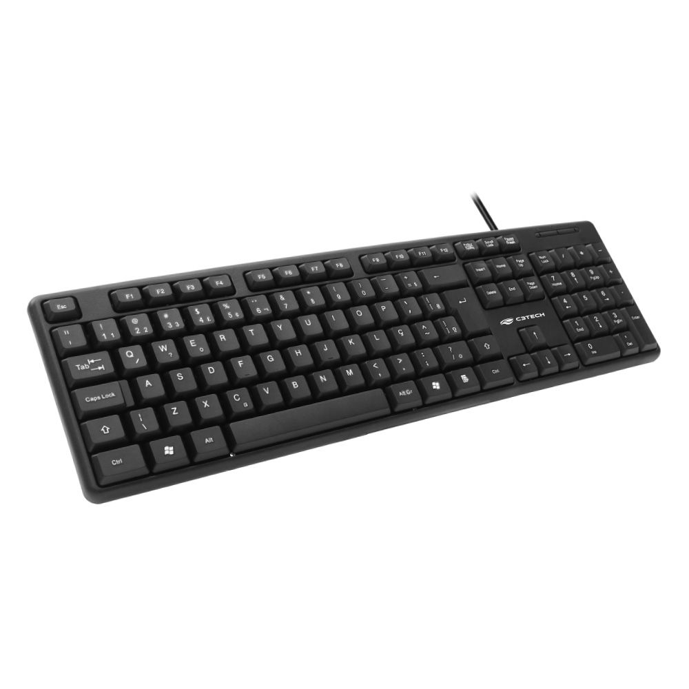 Teclado p/ computador Office USB C/ Fio ABNT2 C3Tech KB-15BK