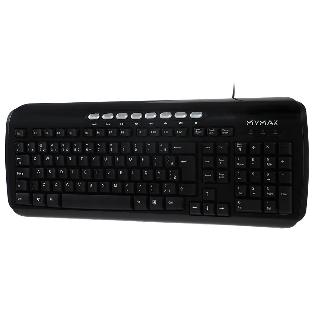 Teclado Multimidia Premium C/ Fio ABNT2 Mymax MKS6350
