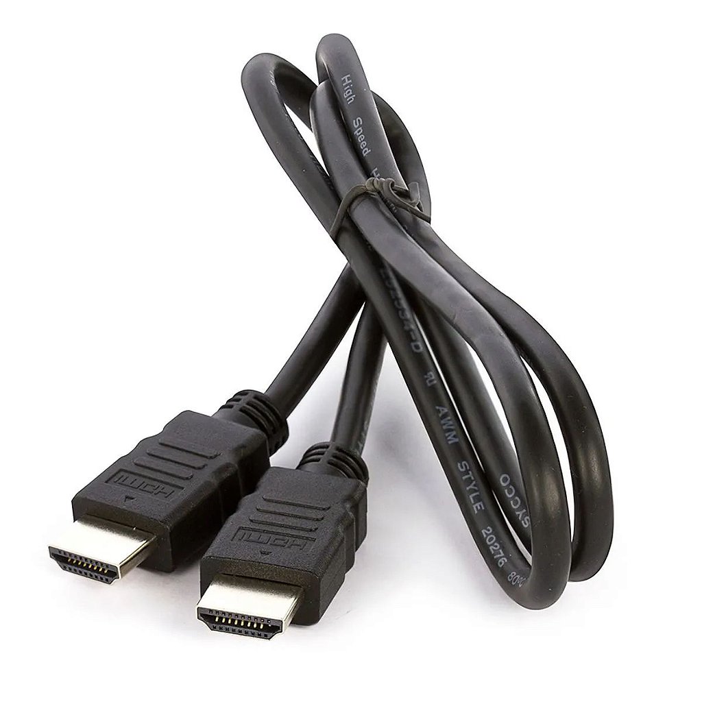 Cabo HDMI 1.4 Metros Full HD 1 Metro Preto HDMI x HDMI