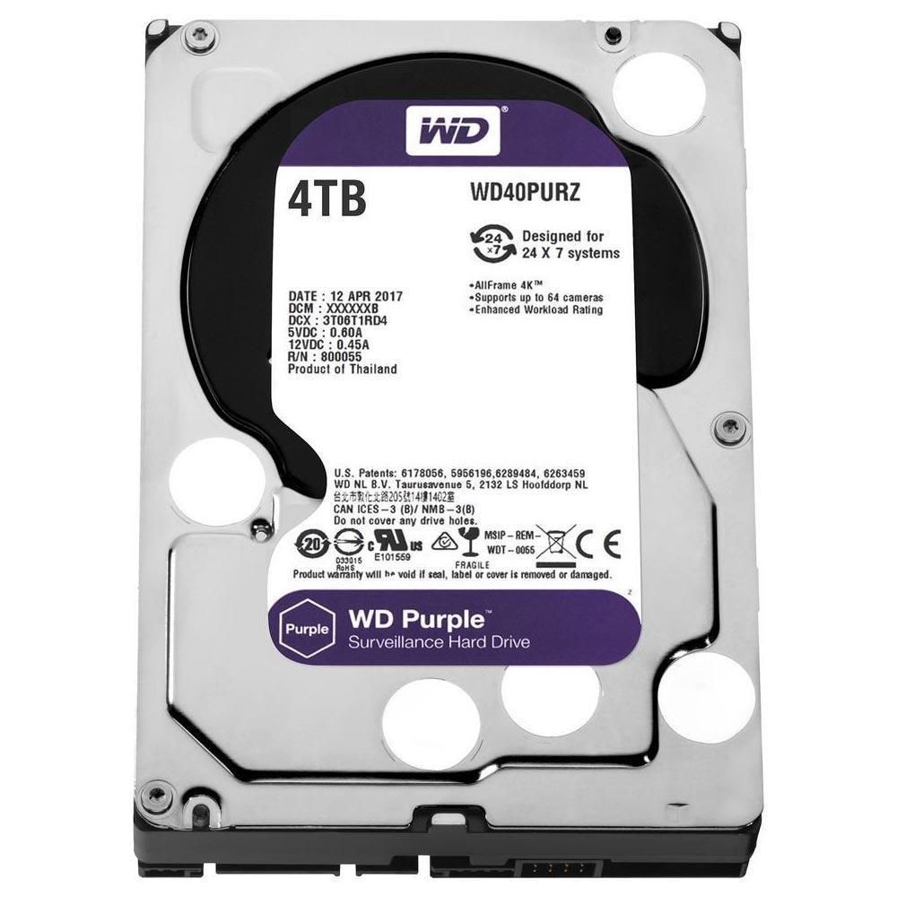 Detalhes de Hd Western Digital Purple 4tb Sata Iii 3,5 5400rpm WD40PURX 