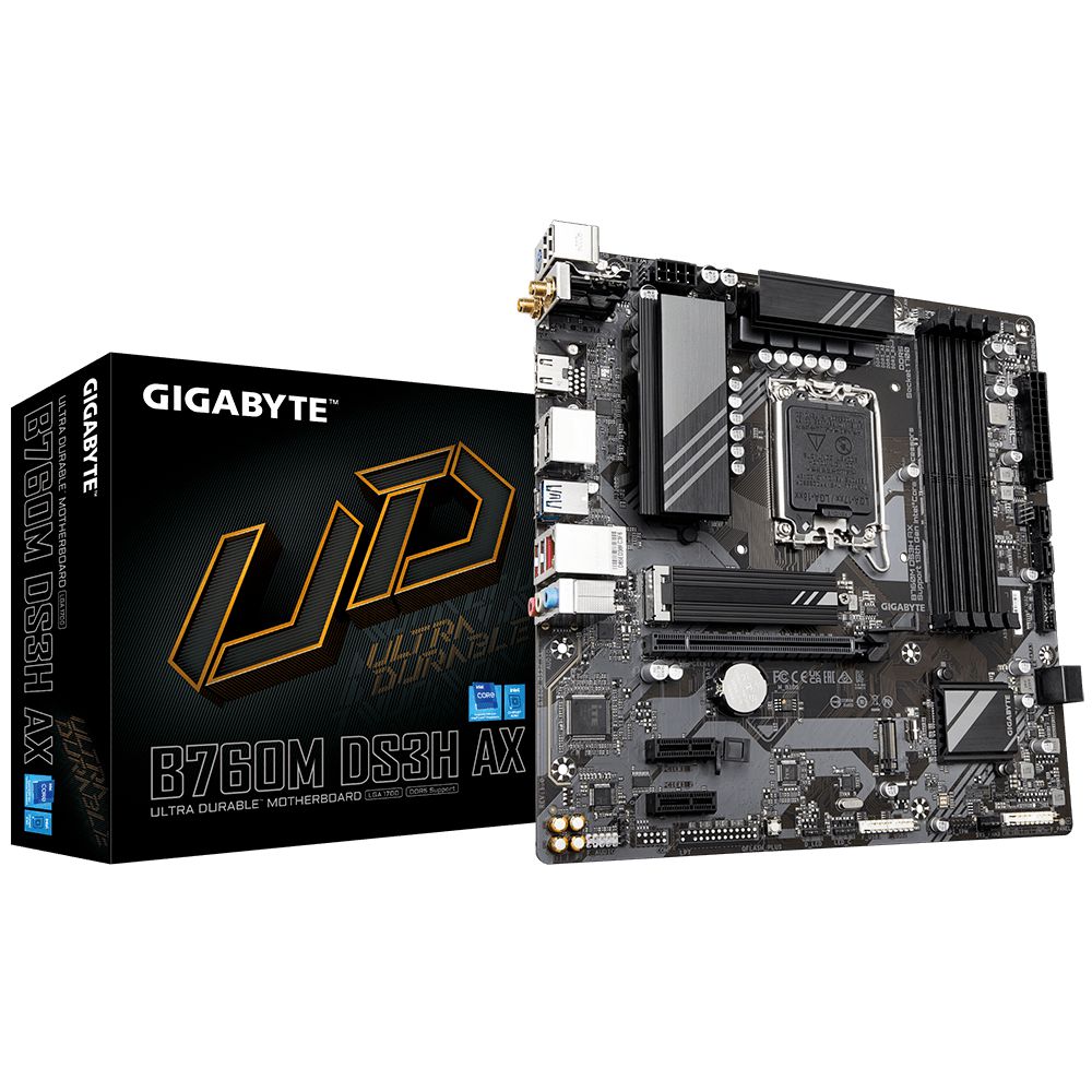 Placa mãe B760M DS3H AX DDR5 Wi-fi Intel LGA1700 mATX B760