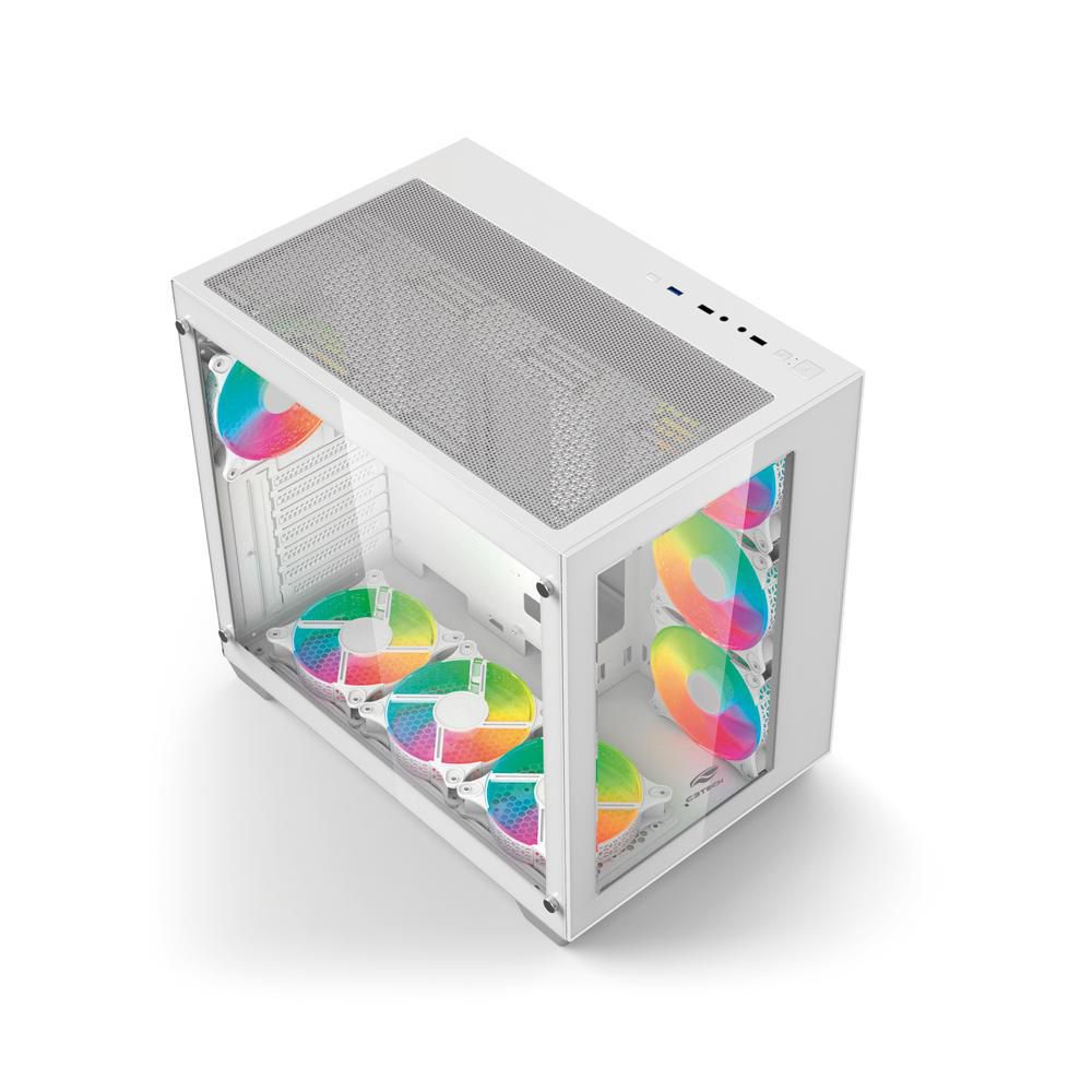 Detalhes de Gabinete Gamer C3 Tech Aquarius MT G910WH Sem Fonte Aquario