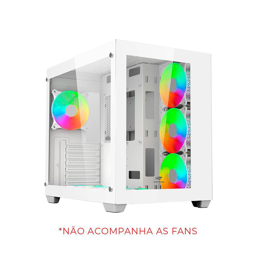 Gabinete Gamer C3 Tech Aquarius MT G910WH Sem Fonte Aquario
