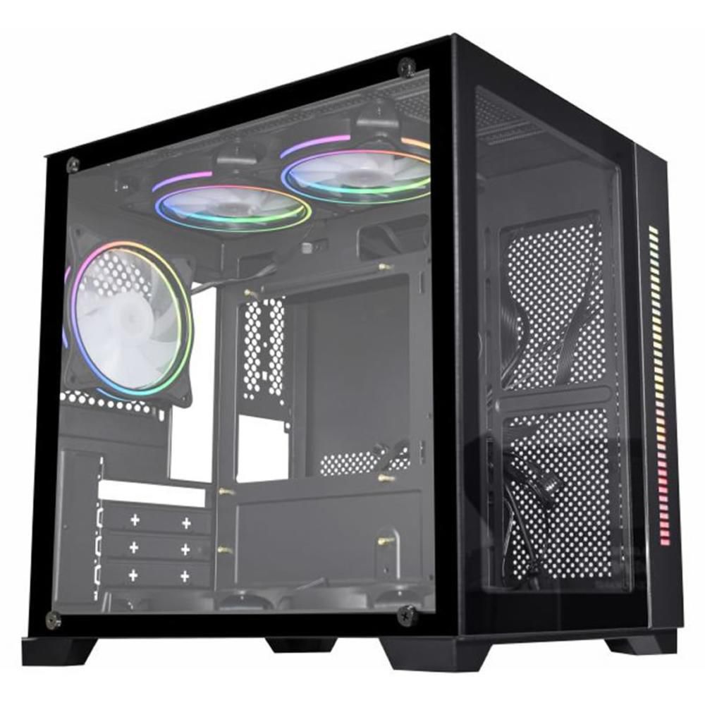 Detalhes de Gabinete Gamer Kmex CG02AD SpaceZ1 Barra de Led RGB Aquario