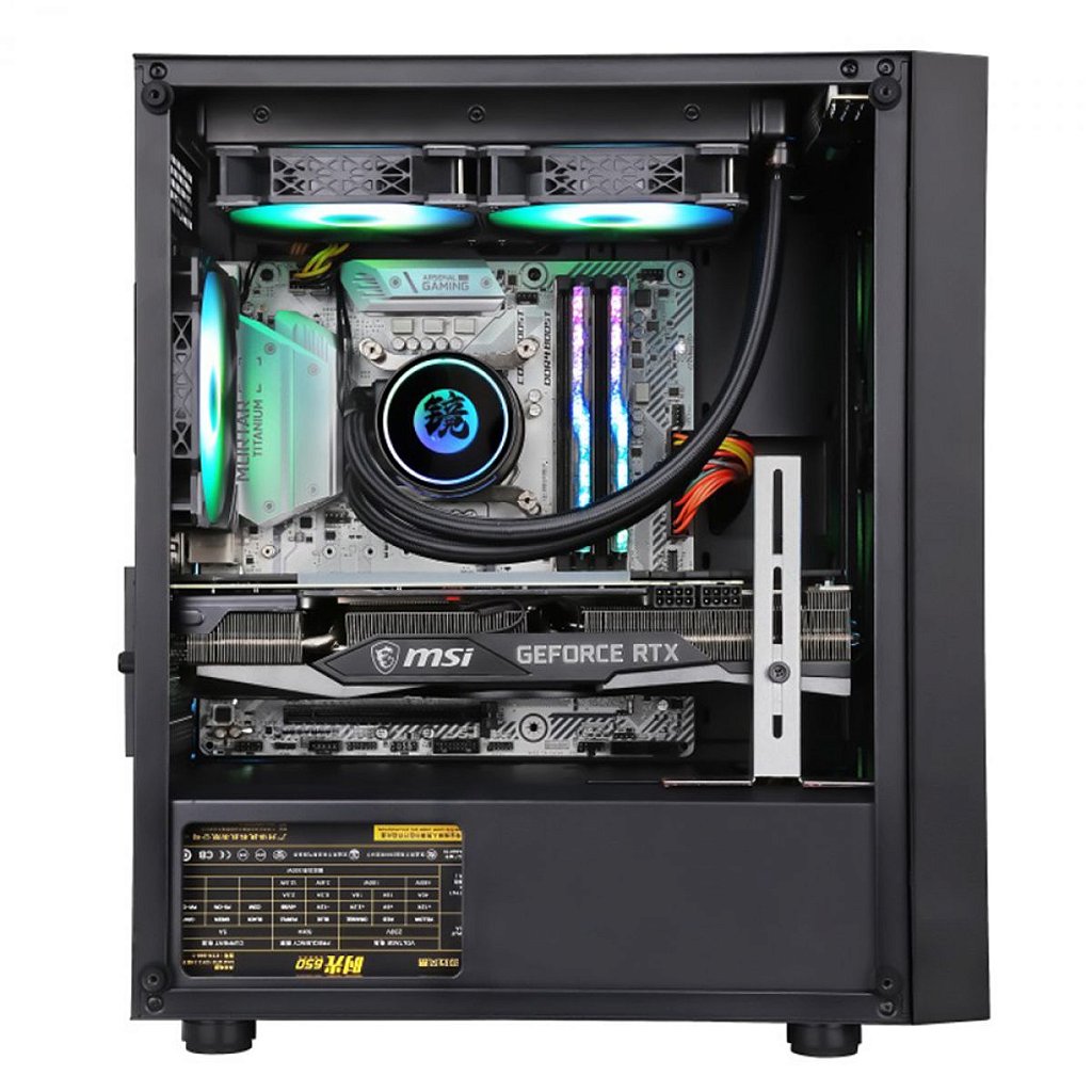 Detalhes de Gabinete Gamer Liketec Orbital Dark Mid Tower C/ 3 Fan RGB