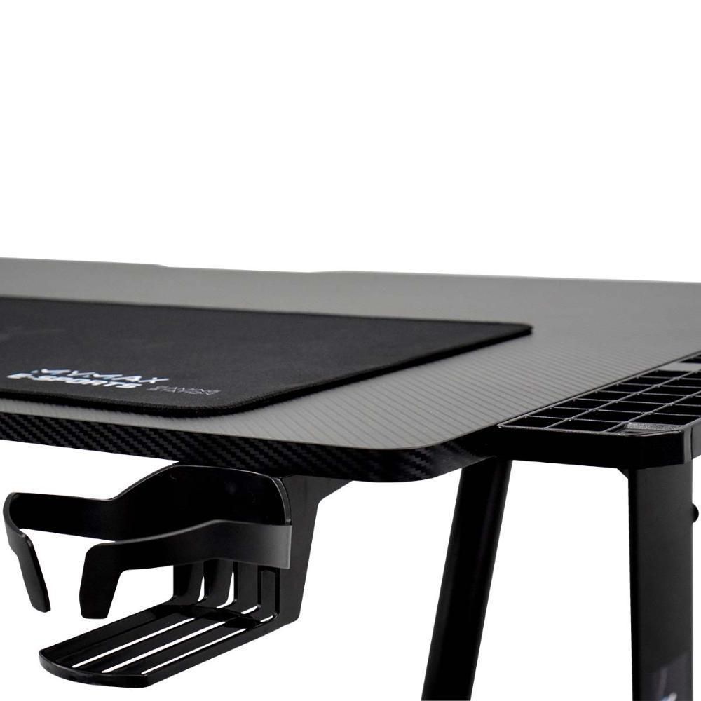 Detalhes de Mesa Gamer Mymax MX100 RGB Carbono Com Porta Copo