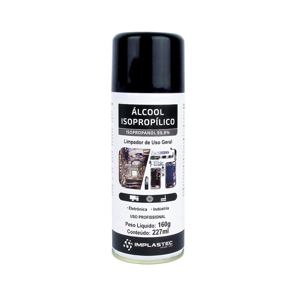 Detalhes de Alcool Isopropilico Spray Aerossol Implastec 227ml