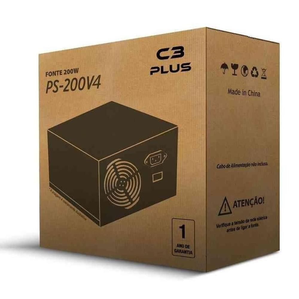 Detalhes de Fonte de Alimentação ATX C3-Tech 200 Watt  PS-200V4 sem cabo