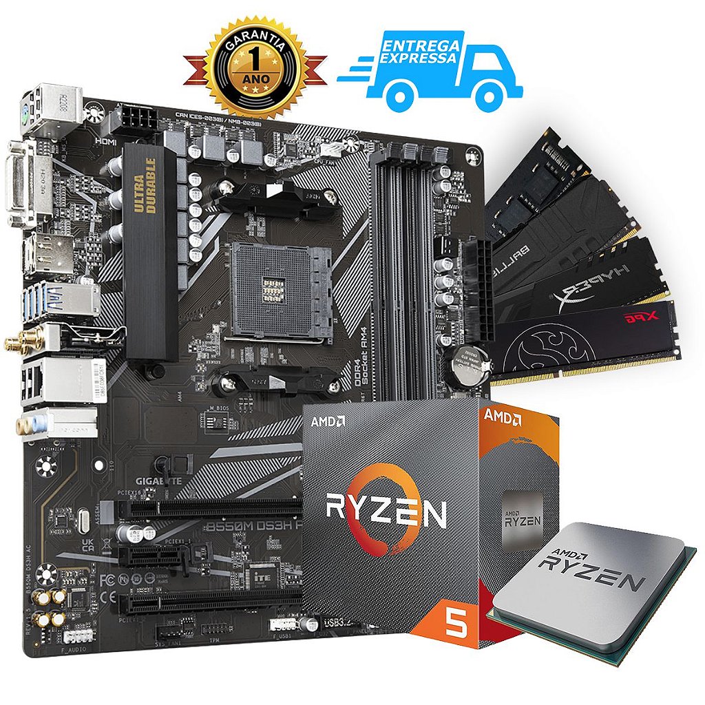 Kit Upgrade Ryzen 5 5600 + B550M DS3H AC+ 16GB 3200Mhz DDRR4