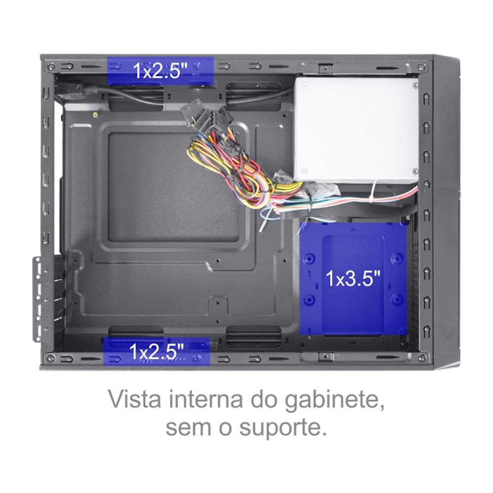 Detalhes de Gabinete K-MEX Slim Micro ATX GM-04CC USB 2.0 C/ Fonte PB200