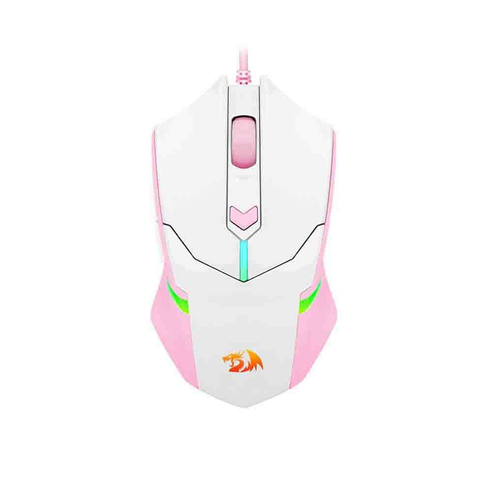 Mouse Gamer Centrophorus 2 RGB 7200 DPI Branco e Rosa M601WP