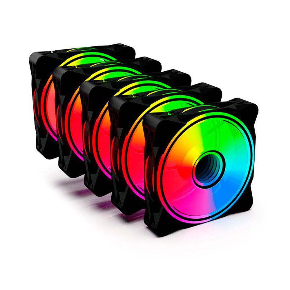 KIT Fan com 5  unidades Onepower radiant x5 ARGB 120mm Black