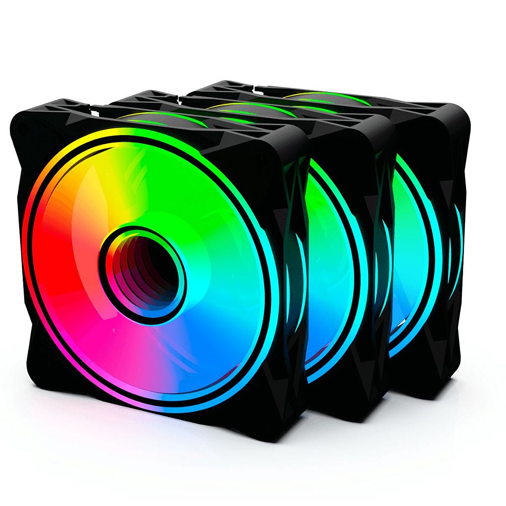 Detalhes de Kit Fan 3 Unidades Onepower Radiant X3 Argb 120mm Fn-701 Rgb
