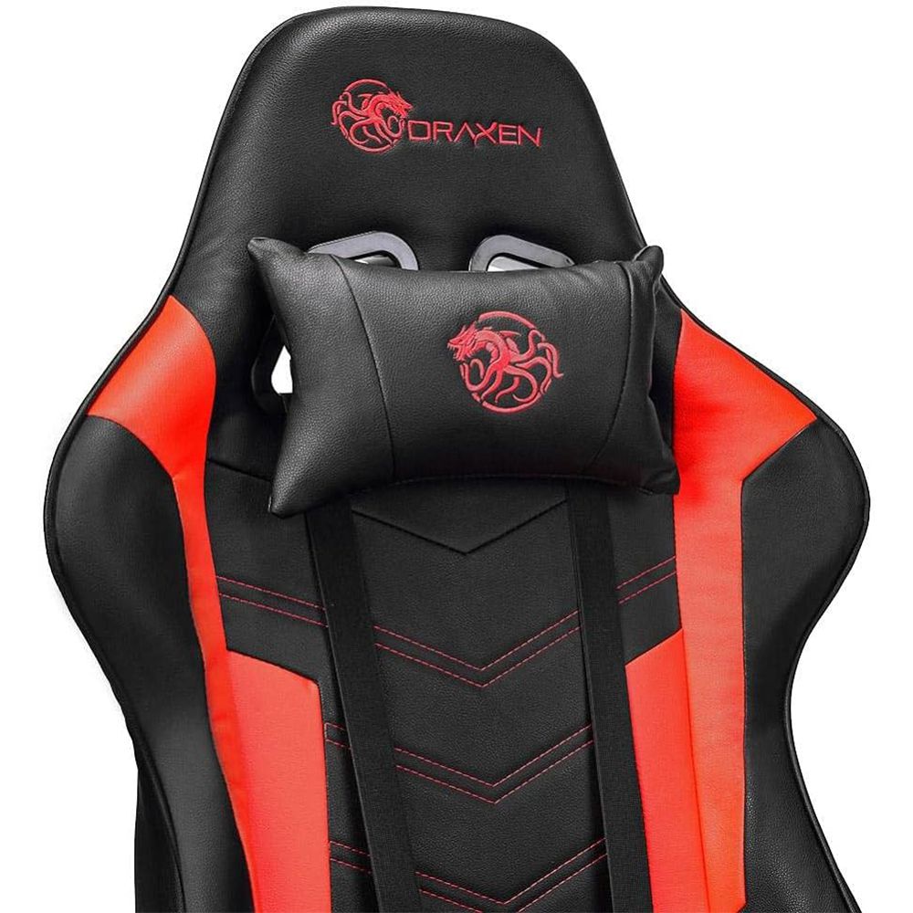Detalhes de Cadeira Gamer Draxen DN2 Até 150kg Preto e Vermelho