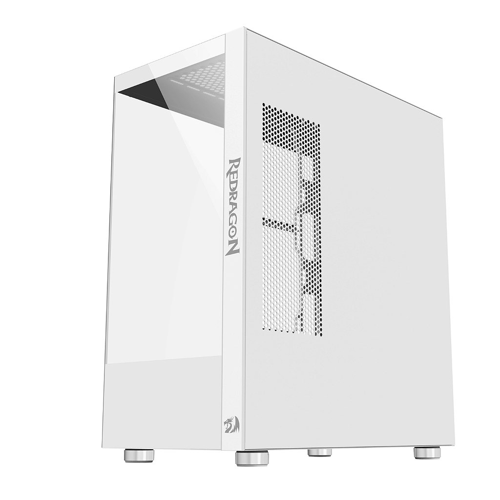 Detalhes de Gabinete Redragon branco Mid Tower Reflect Lateral De Vidro