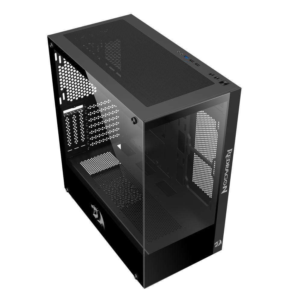 Detalhes de Gabinete Redragon Preto Mid Tower Reflect Lateral De Vidro