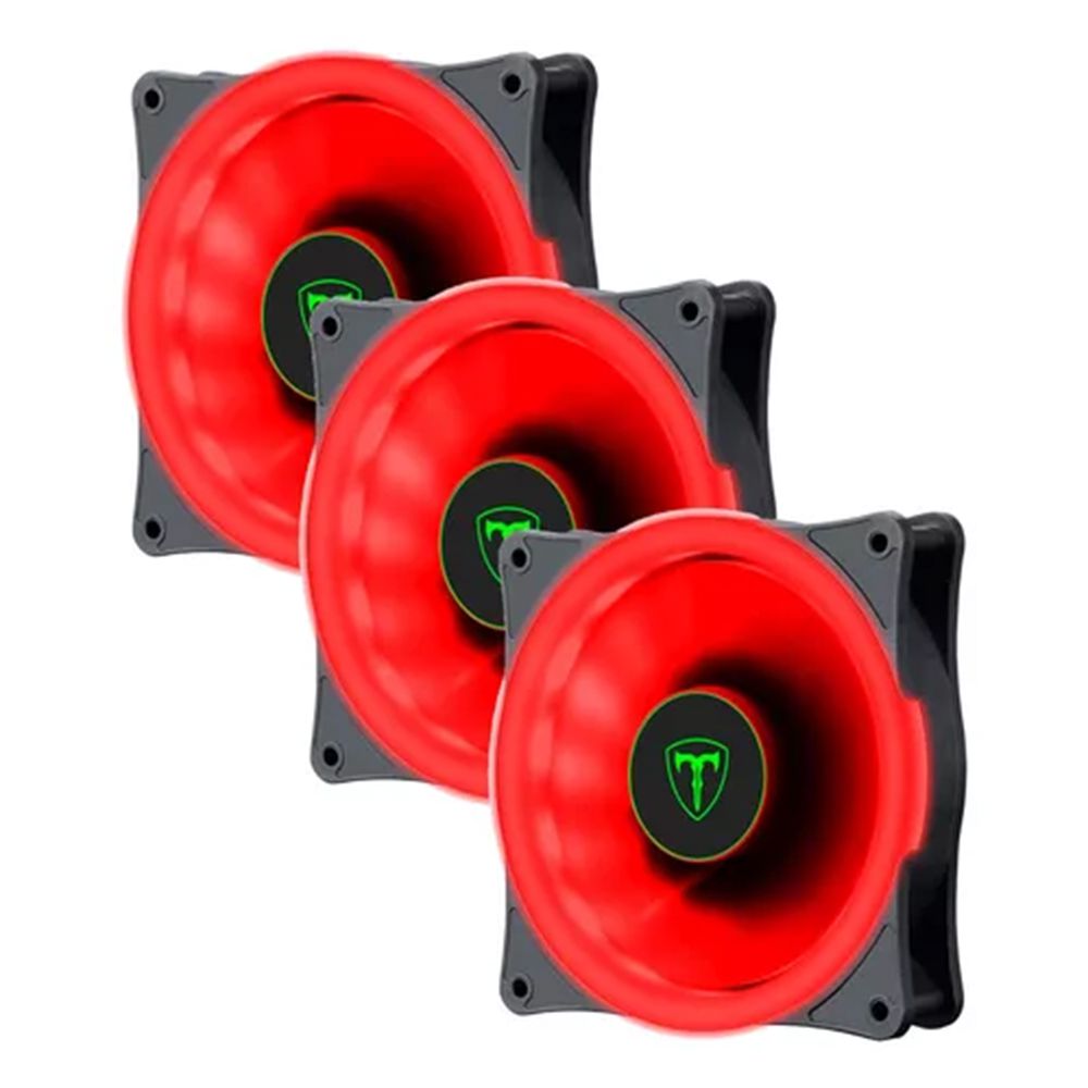 Kit 5 Cooler Vermelho 120mm Gamer TGF-200R Ring De Led Red