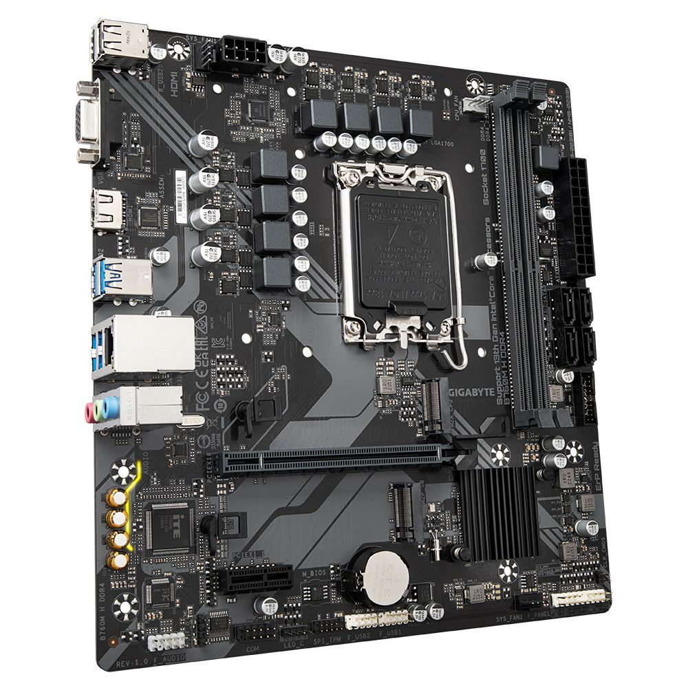 Detalhes de Placa Mãe Gigabyte B760M H DDR4 Intel LGA1700 Micro ATX